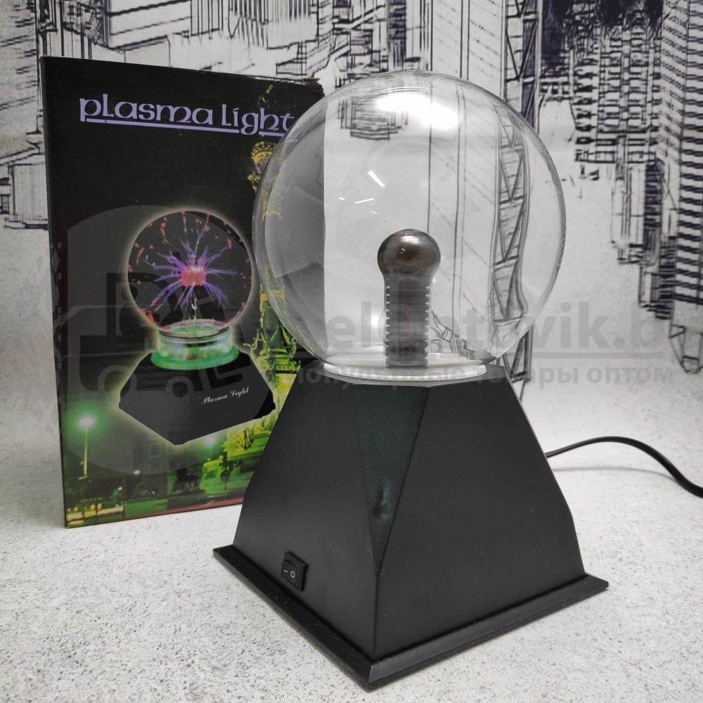 Плазменный шар Plasma light декоративная лампа Тесла (Молния), d15 см - фото 7 - id-p139405510