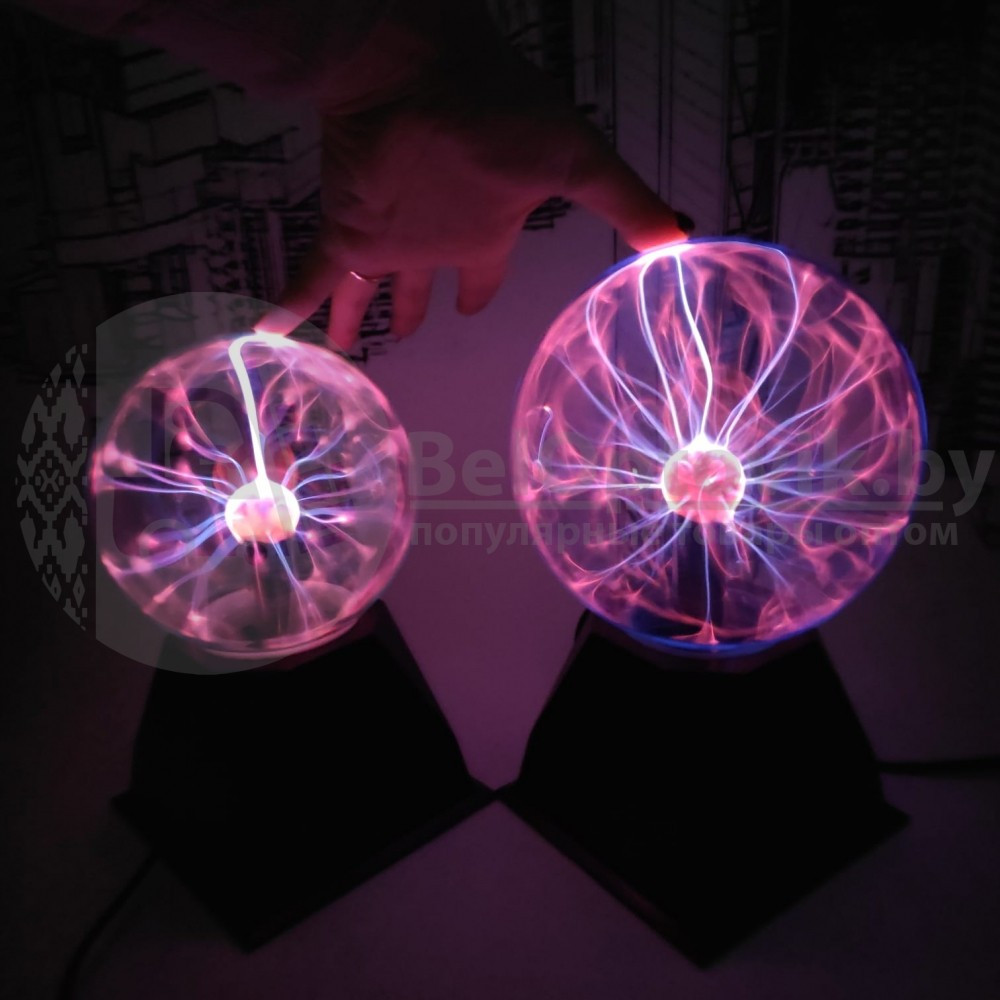 Плазменный шар Plasma light декоративная лампа Тесла (Молния), d15 см - фото 9 - id-p139405510