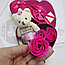 УЦЕНКА Подарочный набор мыло Роза и Мишка в ассортименте  Нежно розовый, фото 2