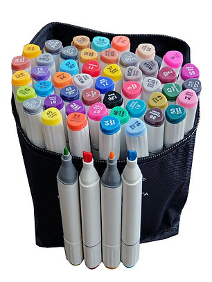 Маркеры для скетчинга Touch, набор 48 цветов (двухсторонние) + Сумка кейс, фото 2