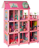 Кукольный дом LOL (лол) трёхэтажный с мебелью, 85 сюрпризов, свет, звук, аналог, арт.8366