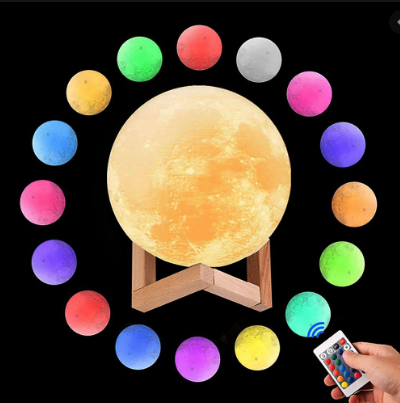 Лампа – ночник Луна объемная 3 D Moon Lamp 15см, 7 режимов подсветки, пульт ДУ
