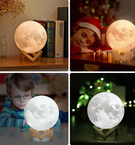 Лампа ночник Луна объемная 3 D Moon Lamp 15см, 7 режимов подсветки, пульт ДУ - фото 6 - id-p125735278