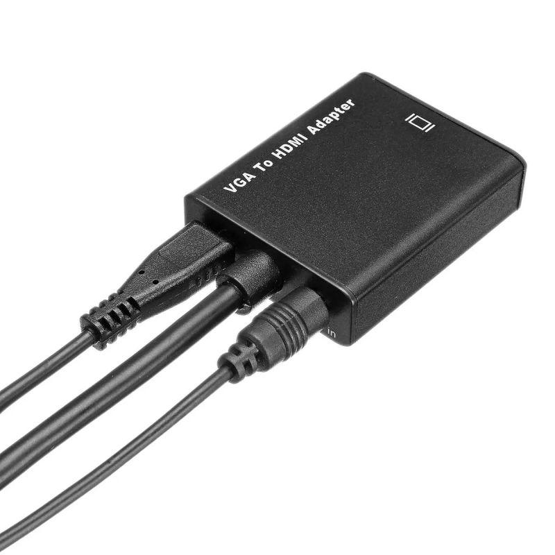 Адаптер - переходник VGA на HDMI PRO PLUS, черный - фото 3 - id-p141925446