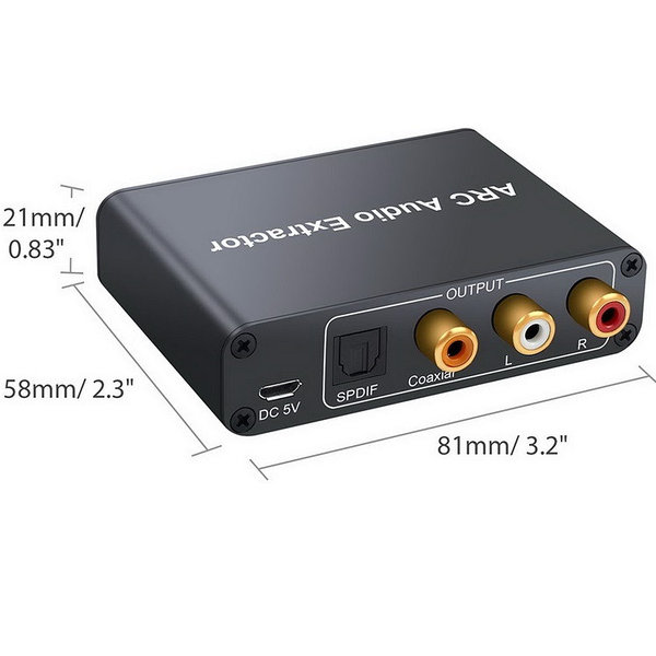 Адаптер - переходник HDMI (ARC) - оптика (Toslink/SPDIF), RCA, jack 3.5mm  (AUX), черный: продажа, цена в Минске. Кабели для электроники от "GUTZON.BY  онлайн-магазин полезных товаров" - 141925484