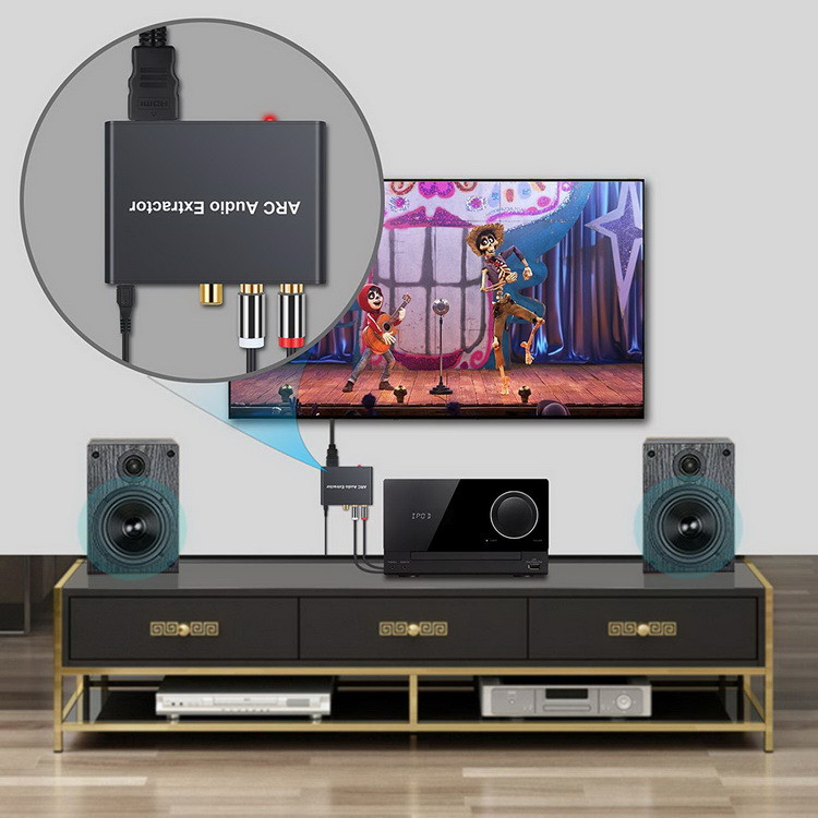 Адаптер - переходник HDMI (ARC) - оптика (Toslink/SPDIF), RCA, jack 3.5mm (AUX), черный - фото 7 - id-p141925484