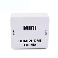 Адаптер - переходник HDMI - HDMI - jack 3.5mm (AUX), белый