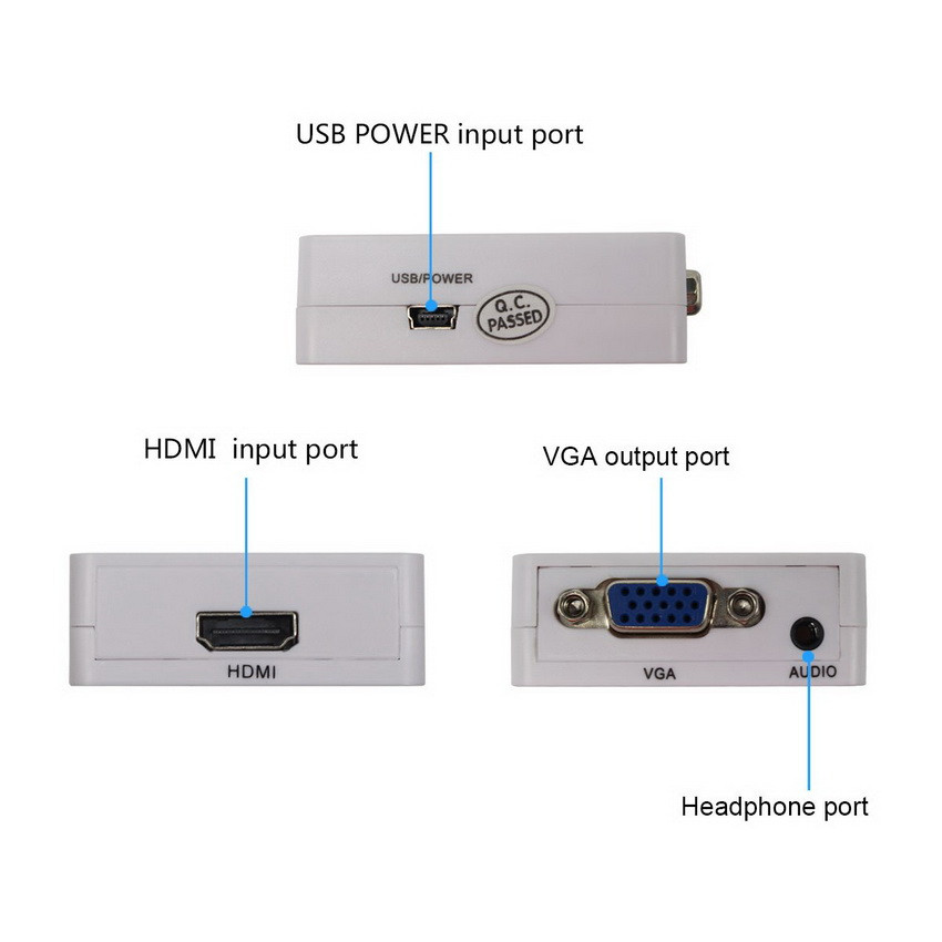 Адаптер - переходник HDMI на VGA, белый - фото 3 - id-p141925498