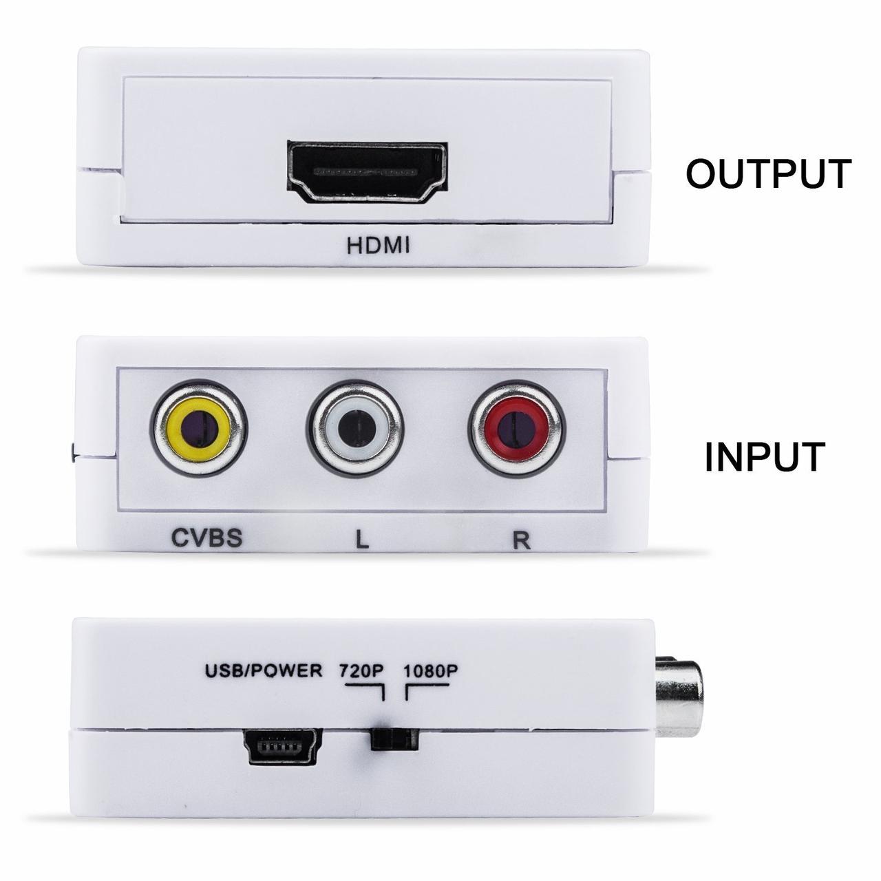 Адаптер - переходник RCA (AV) на HDMI, белый - фото 3 - id-p141925499