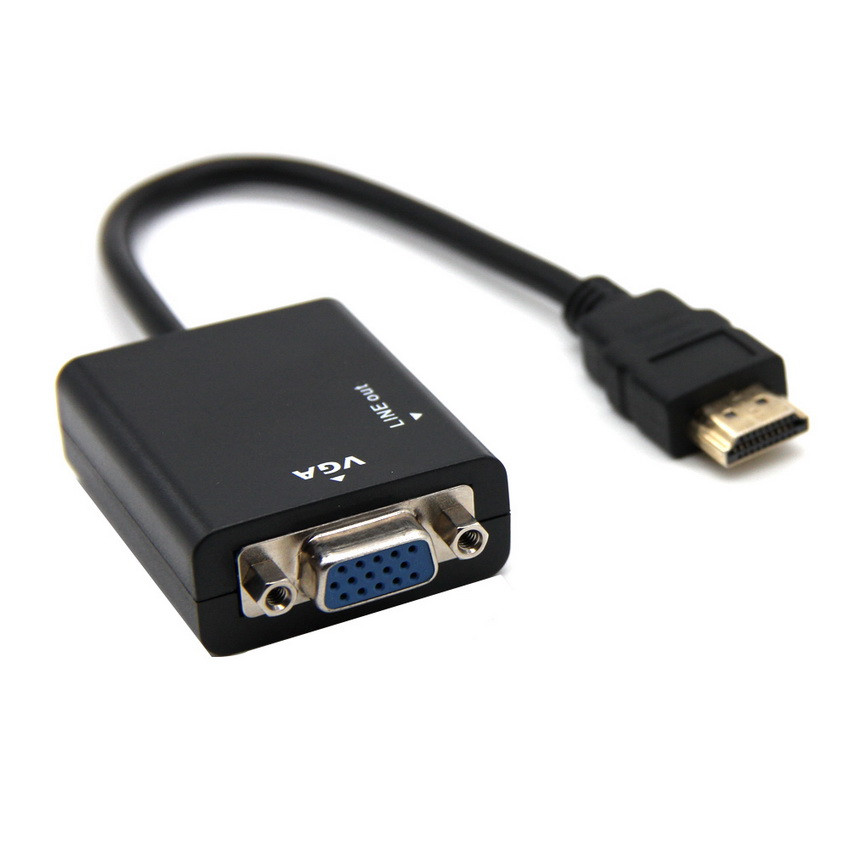 Адаптер - переходник HDMI – VGA - jack 3.5mm (AUX) PRO, черный