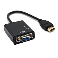 Адаптер - переходник HDMI VGA - jack 3.5mm (AUX) PRO, черный