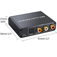Адаптер - переходник HDMI (ARC) - оптика (Toslink/SPDIF), RCA, jack 3.5mm (AUX), черный