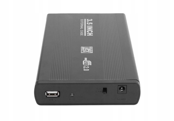 Внешний корпус - бокс SATA - USB2.0 для жесткого диска SSD/HDD 3.5 , алюминий, черный - фото 1 - id-p141928624