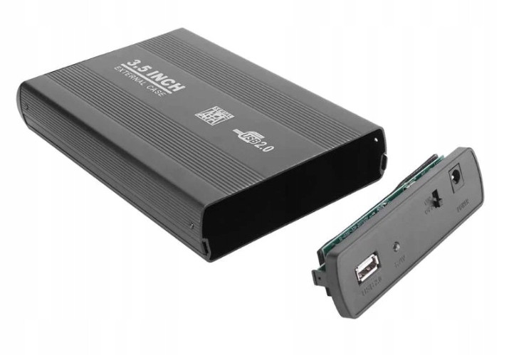 Внешний корпус - бокс SATA - USB2.0 для жесткого диска SSD/HDD 3.5 , алюминий, черный - фото 2 - id-p141928624