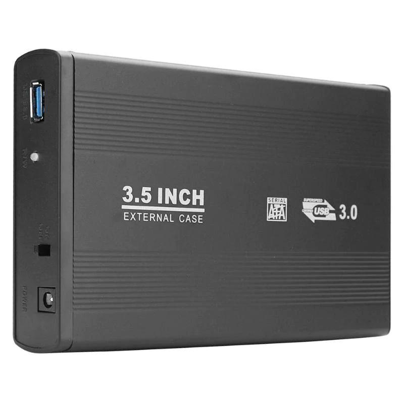 Внешний корпус - бокс SATA - USB3.0 для жесткого диска SSD/HDD 3.5”, алюминий, черный