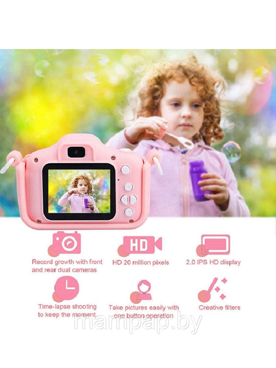 Детский фотоаппарат Микки Маус розовый селфи + встроенная память - фото 3 - id-p141930197