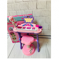 Детское пианино-синтезатор со стульчиком мр3, функция караоке