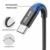 Кабель зарядный USLION USB Type-C – USB 3.0A для быстрой зарядки, черный 1 метр
