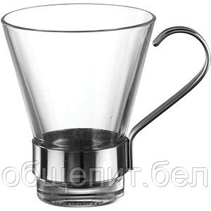 Чашка кофейная с метал. подстаканником «Эпсилон»; стекло; 110 мл - фото 1 - id-p141980501
