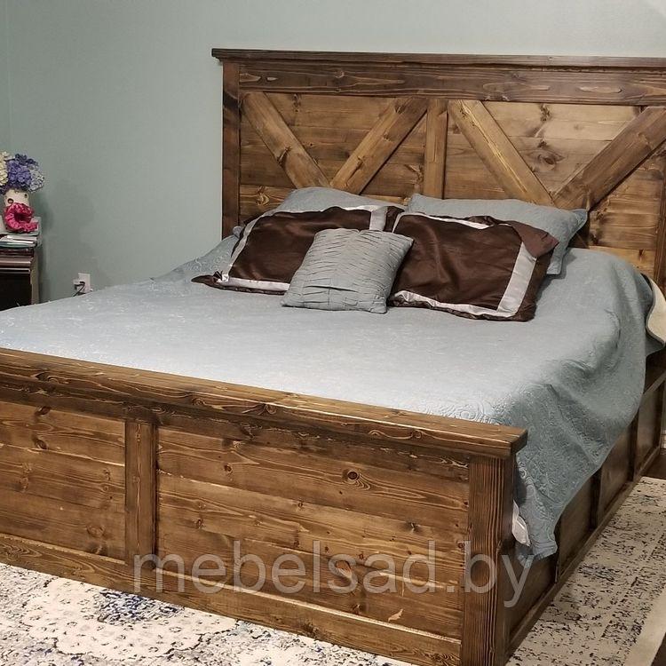 Кровать деревянная "Кантри Люкс №4" Ш1600мм*Д2000мм - фото 1 - id-p141981185