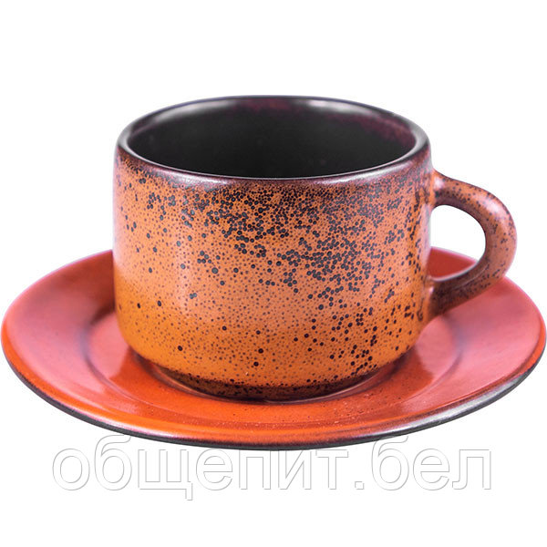 Пара кофейная «Млечный путь оранжевый»; фарфор; 80 мл - фото 1 - id-p141981206