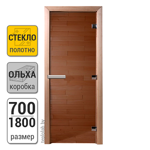 Дверь для бани стеклянная DoorWood, бронза, 700x1800