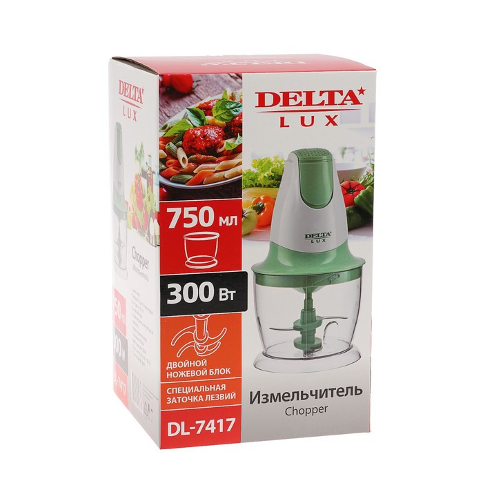 DL-7417 белый с зеленым Измельчитель DELTA LUX - фото 2 - id-p141394317