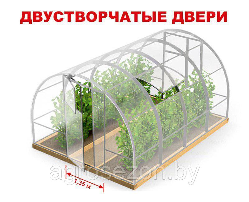 Теплица из поликарбоната Сибирская 3.5 двустворчатая 40Ц-1-10 м 3.5 ширина
