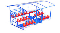 Трибуна трехрядная с навесом с пластиковыми сиденьями