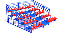 Трибуна пятирядная с площадкой с пластиковыми сиденьями