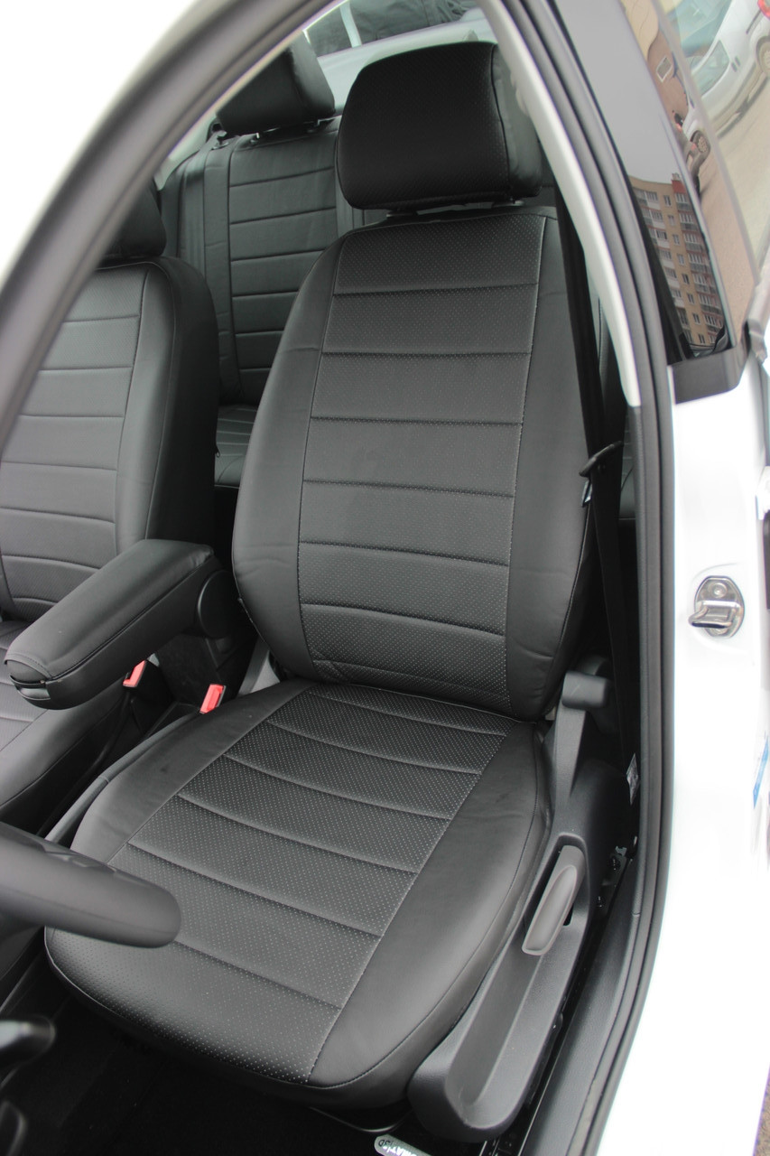GT Чехол Экокожа volkswagen T4 1+2 (99-03) (Экокожа, черный) (3 подголовника)  ПЕРЕДНИЕ)
