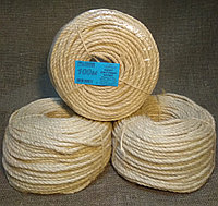 Канат джутовый отбеленный D 6 мм 100 метров