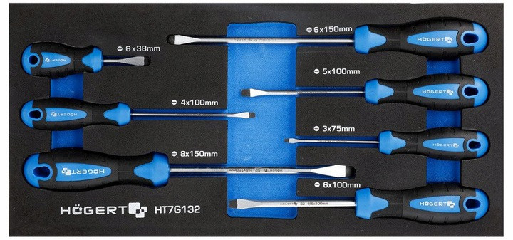 Набор отверток плоских 7 шт., HOEGERT