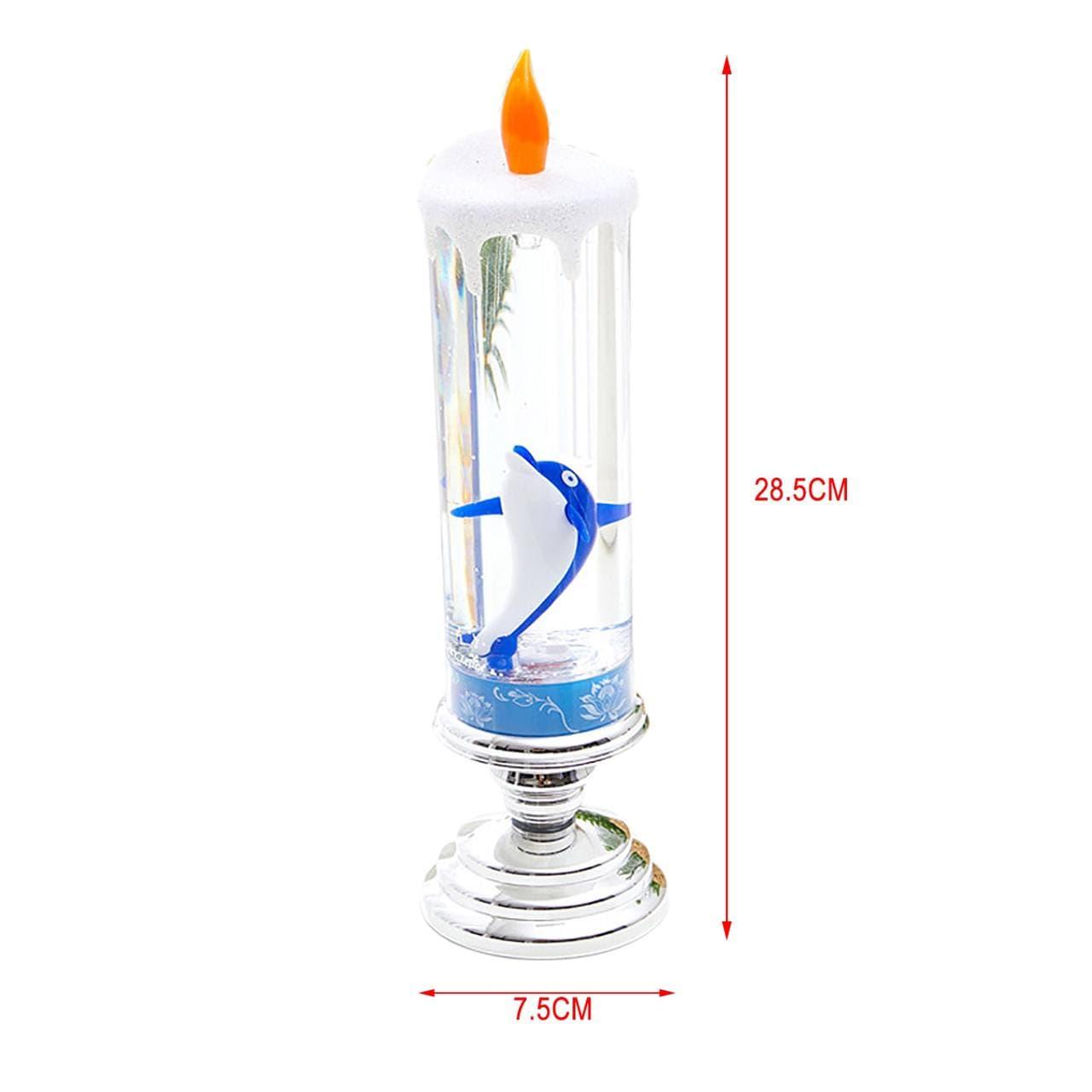 Светодиодная свеча с блестками. Лава лампа - свеча с дельфином - фото 2 - id-p142003796