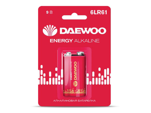 Батарейка 6LR61 9V alkaline BL-1шт DAEWOO ENERGY