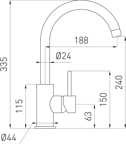 Смеситель для кухни Ferro Lugio BLG4 - фото 2 - id-p142083757