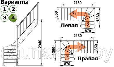 Лестница из сосны ЛС-07м/4 - фото 6 - id-p142088771