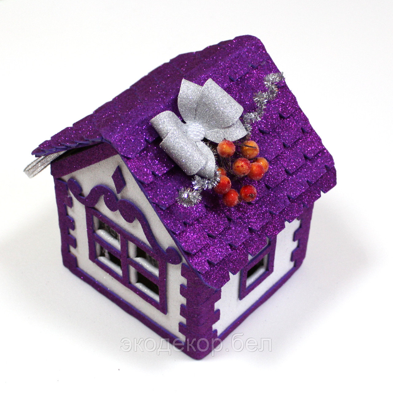 Домик-шкатулка из фоамирана. Фиолетовый - фото 5 - id-p142089805