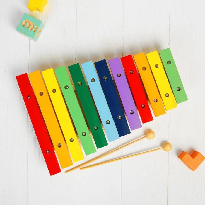 Музыкальная игрушка "Ксилофон", 12 тонов + 2 палочки - фото 1 - id-p142074988