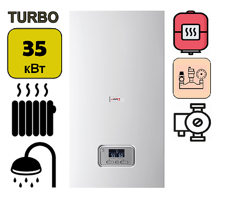 Газовый котел Protherm Panther (Пантера) 35 KTV  (турбированный, двухконтурный), фото 2