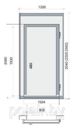 Дверной блок POLAIR (ПОЛАИР) с распашной дверью 2300*1200*80 (св.пр.1930*900), фото 2