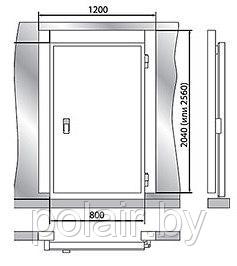 Дверной блок POLAIR (ПОЛАИР) с распашной дверью 2040*1200*100 (св.пр.1850*800) - фото 2 - id-p142095620