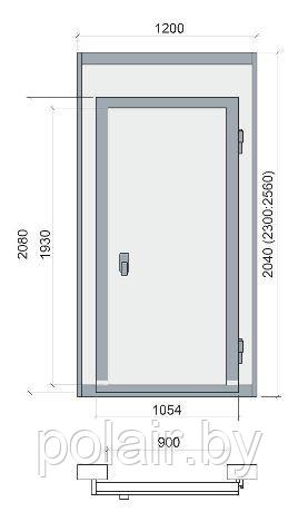 Дверной блок POLAIR (ПОЛАИР) с распашной дверью 2040*1200*100 (св.пр.1930*900) - фото 2 - id-p142096728