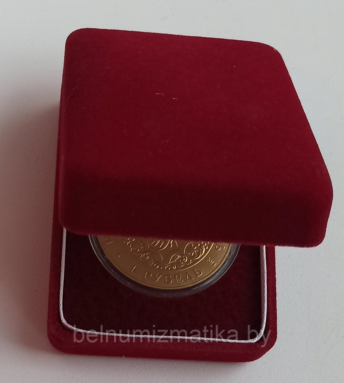 Футляр для монеты бархатный красный с ложементом Ø 41.00 mm - фото 4 - id-p142100016