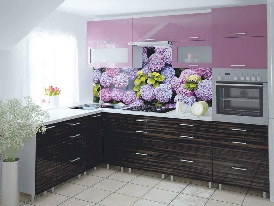 Кухня Метрио ПВХ Д 2.3 зебрано золотой/сиреневый металлик