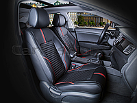 Накидки / CarFashion Premium / SECTOR LEATHER Цвет черно красные
