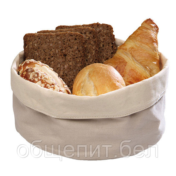 Корзина для хлеба; хлопок; D=20, H=9 см; бежев., черный - фото 1 - id-p142125743