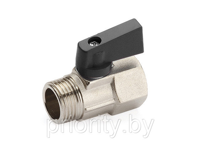 Кран шаровый MINI 1/2" нар.-вн. черная ручка General Fittings