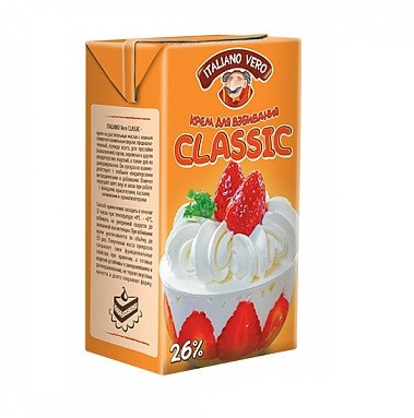 Крем на растительных маслах
«Classic» сливки 26% РФ