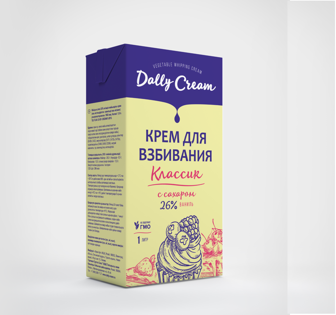 Крем на раст. маслах Dally Cream ваниль (для взбивания),сливки 26%, РФ - фото 1 - id-p106008722